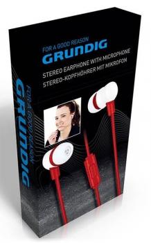 Grundig Stereo Kopfhörer (In-Ear-Kopfhörer) mit Mikro, rot/weiß